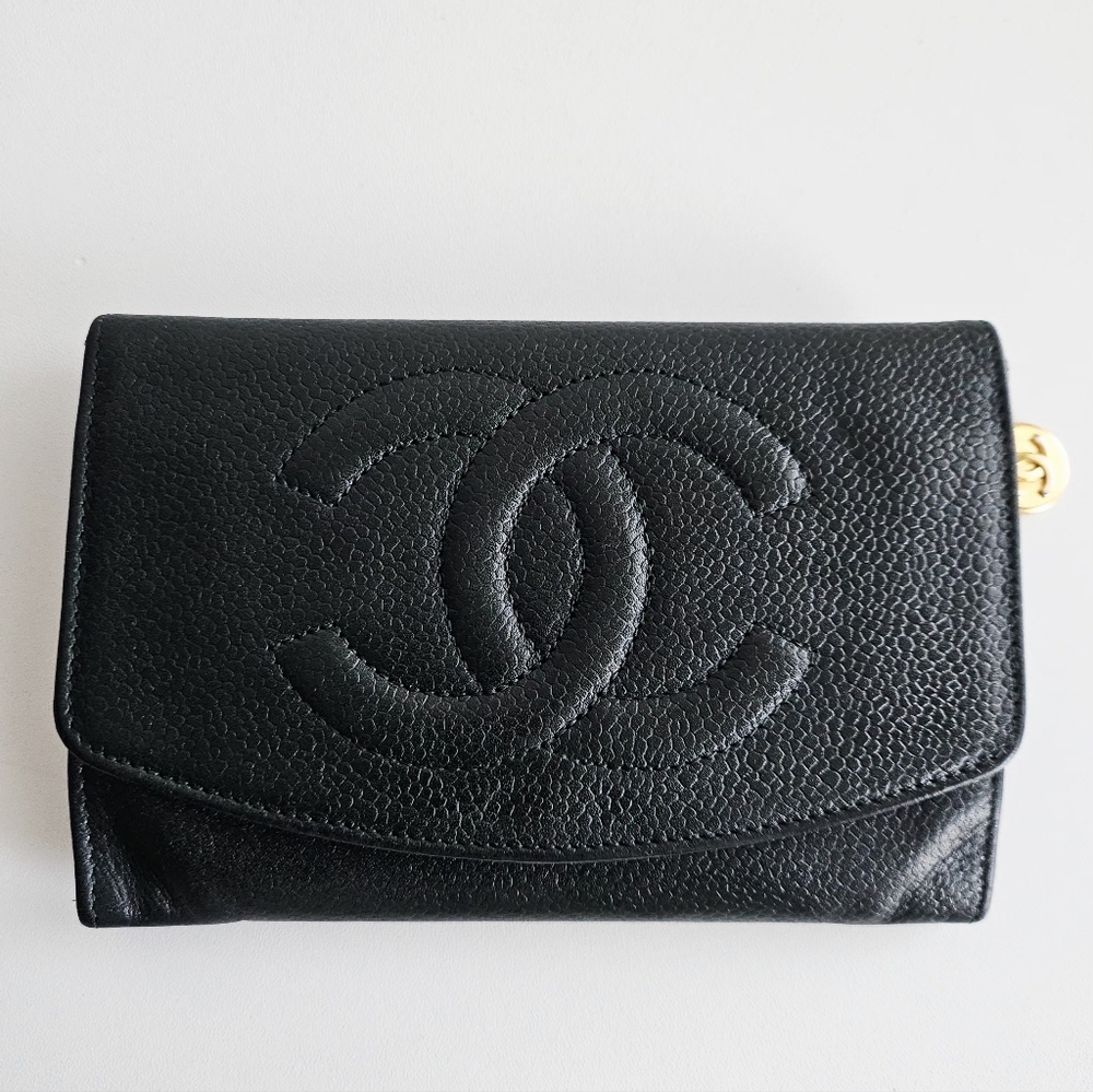 Chanel Dark Green Caviar Timeless CC Wallet